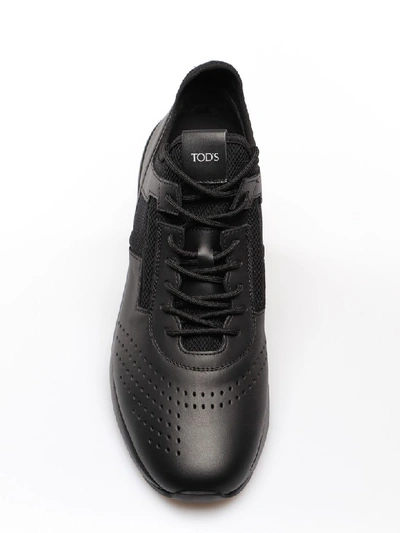 Shop Tod's Neoprene Sneakers In Black