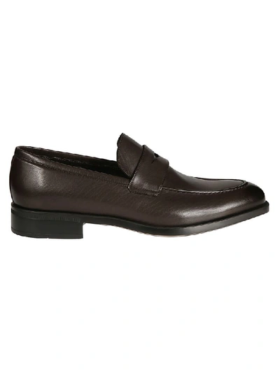 Shop Moreschi Buffalo Loafers In Dark Brown