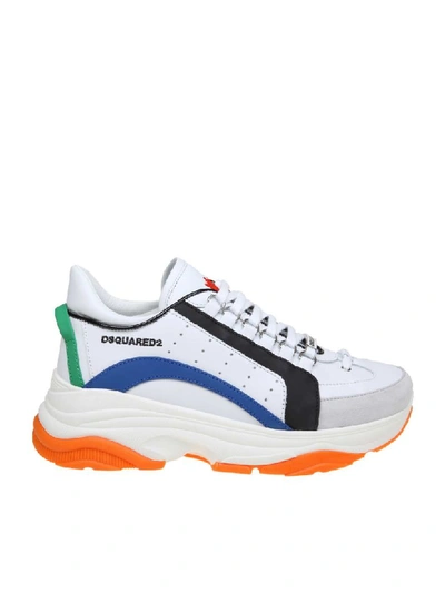 Shop Dsquared2 Dsquared Sneakers Bumpy 551 In Multicolor Leather In White