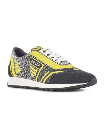Shop Prada Logo Sneakers In Z Black Yellow