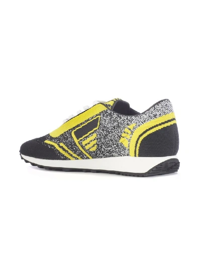 Shop Prada Logo Sneakers In Z Black Yellow