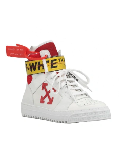 Shop Off-white Industrial Belt Hi Top Sneaker In White Red