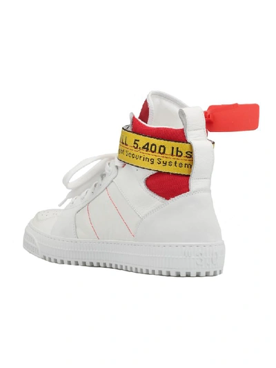 Shop Off-white Industrial Belt Hi Top Sneaker In White Red