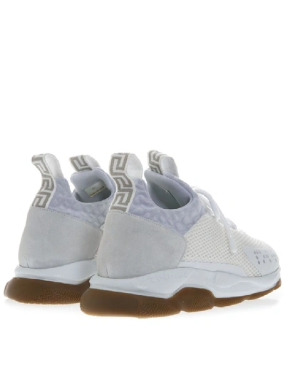 Shop Versace Cross Chainer White Sneakers