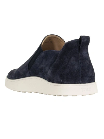 Shop Tod's Elasticated Panel Slip-on Sneakers In Blue