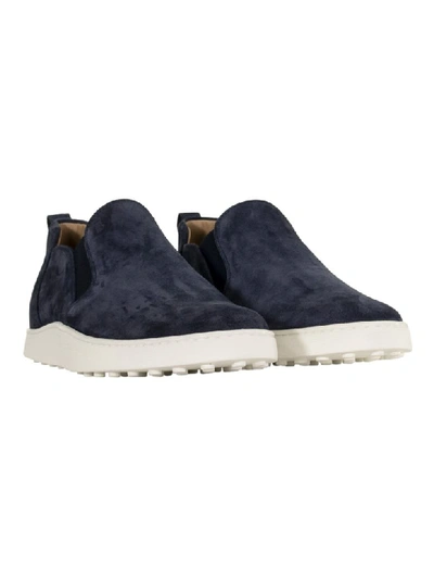 Shop Tod's Elasticated Panel Slip-on Sneakers In Blue