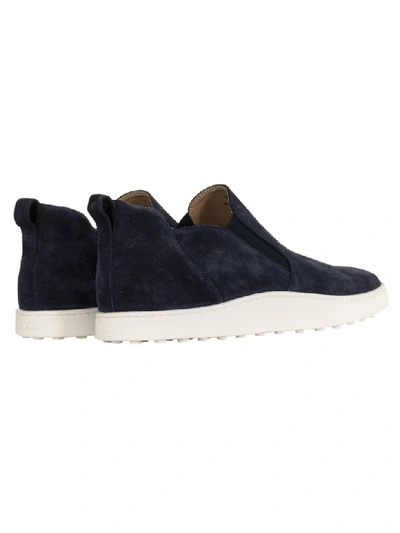 Shop Tod's Elasticated Panel Slip-on Sneakers In Blue