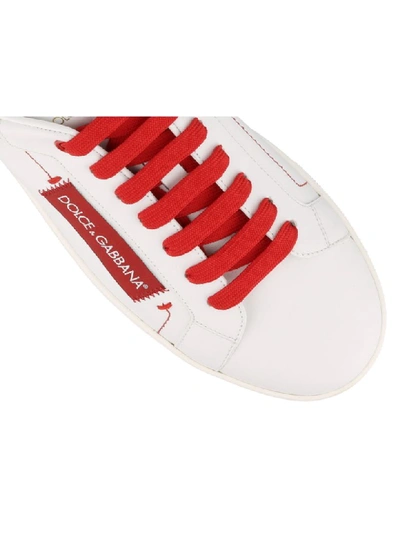 Shop Dolce & Gabbana Roma Sneakers In White/red