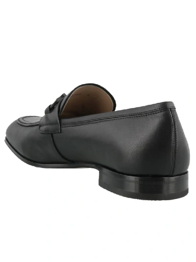 Shop Ferragamo Gancini Loafers In Black