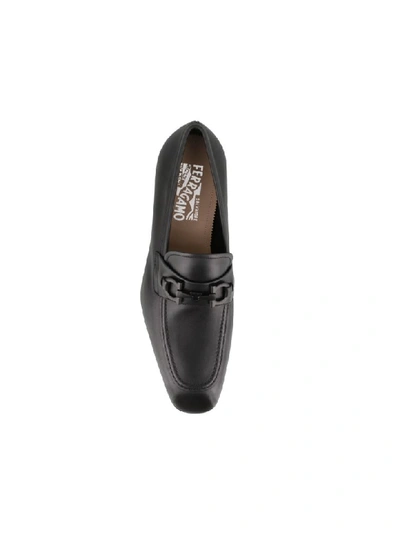 Shop Ferragamo Gancini Loafers In Black