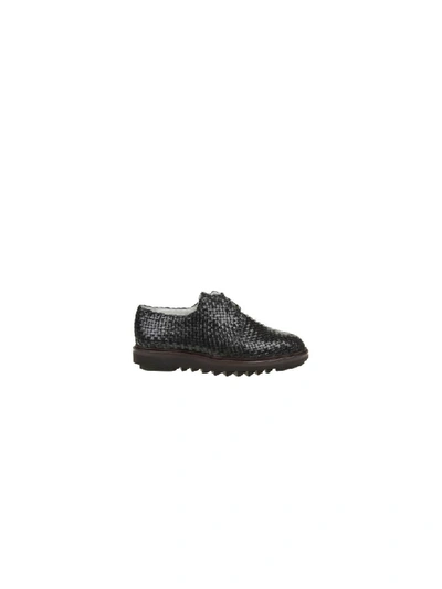 Shop Dolce & Gabbana Laced Woven Leather Shoes In Black