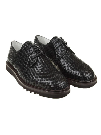 Shop Dolce & Gabbana Laced Woven Leather Shoes In Black