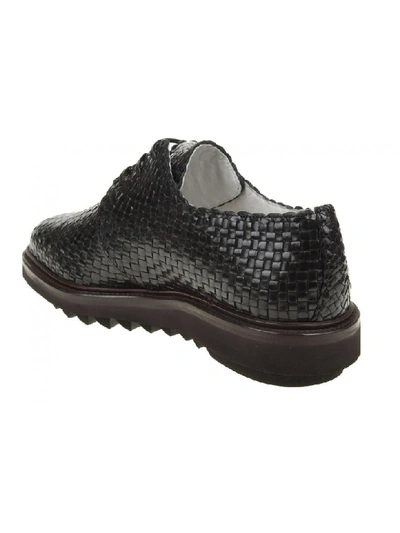 Shop Dolce & Gabbana Laced Woven Leather Shoes In Black