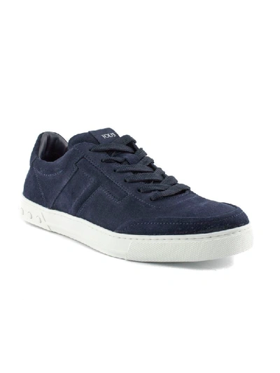 Shop Tod's Sneakers In Blue Suede