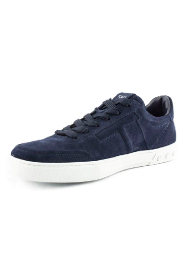 Shop Tod's Sneakers In Blue Suede
