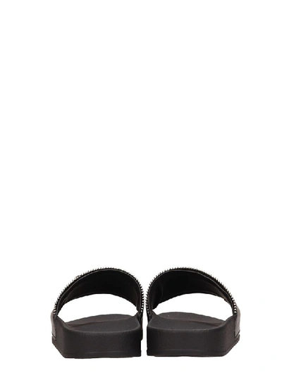 Shop Giuseppe Zanotti Black Rubber Brett Zip Sandals