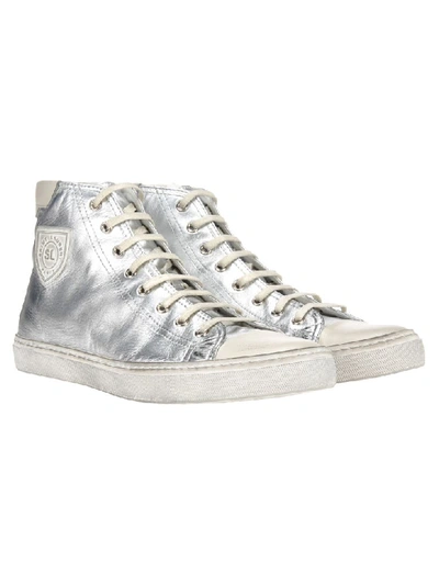 Shop Saint Laurent Bedford Hi-top Sneakers In Silver