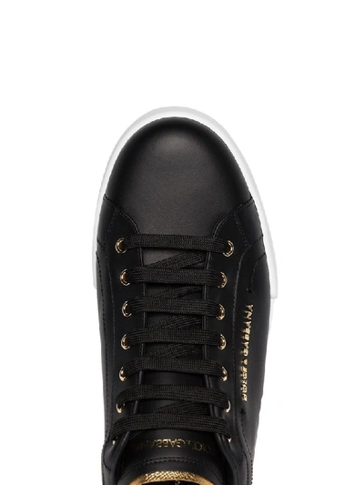 Shop Dolce & Gabbana Logo Sneakers In Black/gold