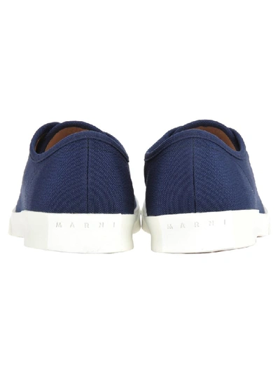 Shop Marni Lace-up Plimsole Sneakers In Blue