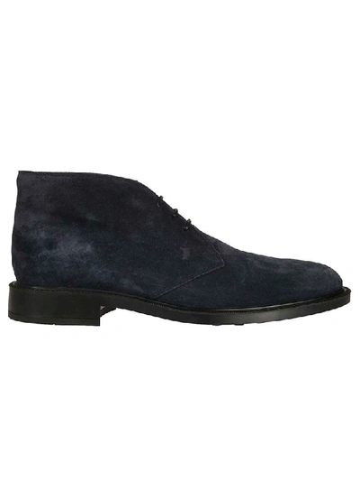 Shop Tod's Classic Laced-up Boots In Night Blue