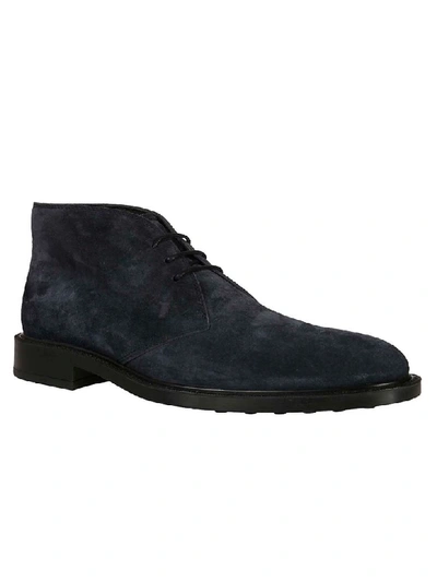 Shop Tod's Classic Laced-up Boots In Night Blue