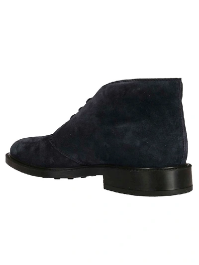 Shop Tod's Classic Laced-up Boots In Night Blue