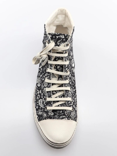 Shop Saint Laurent Bedford Skull Sneakers In Black/white