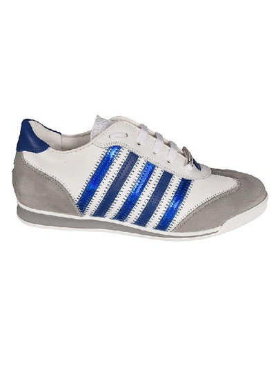 Shop Dsquared2 New Runner Sneakers In Bianco Azzurro