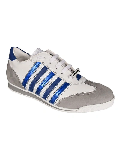 Shop Dsquared2 New Runner Sneakers In Bianco Azzurro
