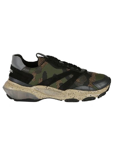 Shop Valentino Bounce Sneakers In Green/wood/nero