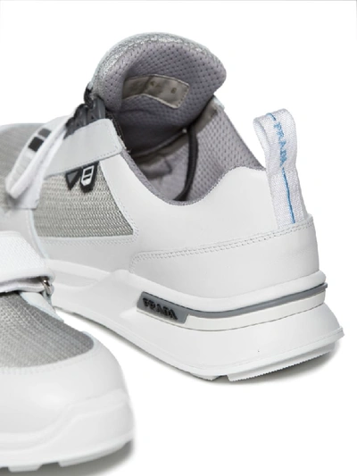 Shop Prada Work Sneakers In Bianco Argento