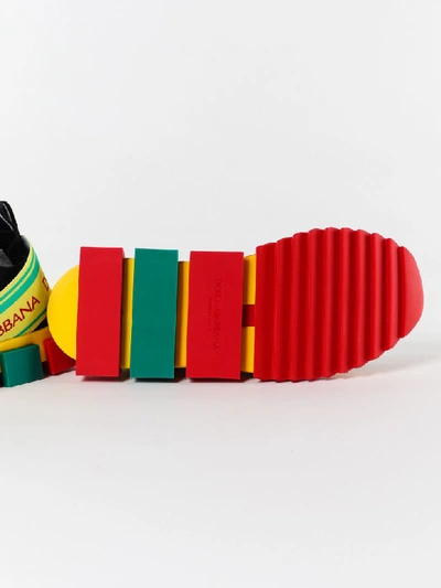 Shop Dolce & Gabbana Logo Slip-on Sneakers In Yellow/green/red