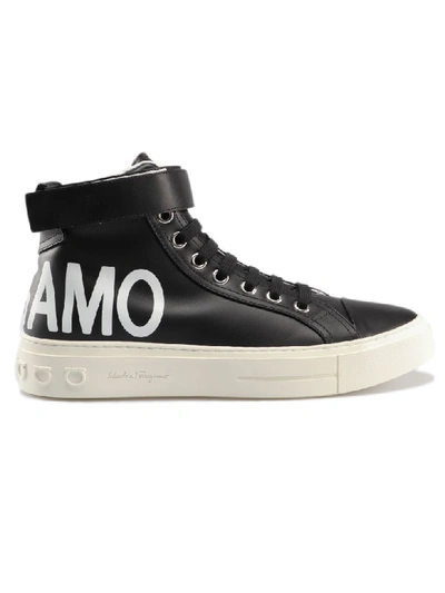 Shop Ferragamo Ayr 2 Hi-top Sneakers In Nero White