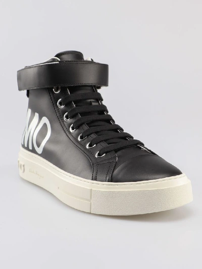 Shop Ferragamo Ayr 2 Hi-top Sneakers In Nero White