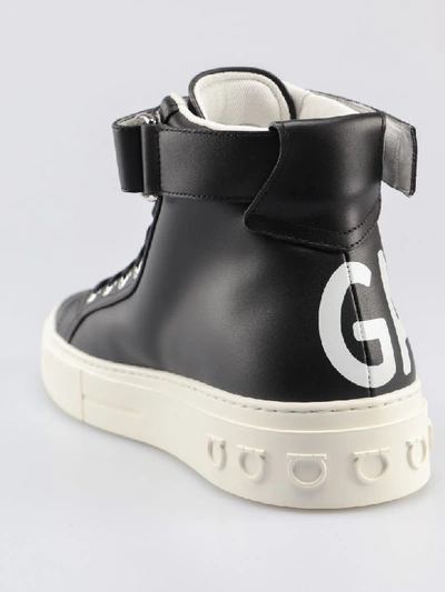 Shop Ferragamo Ayr 2 Hi-top Sneakers In Nero White