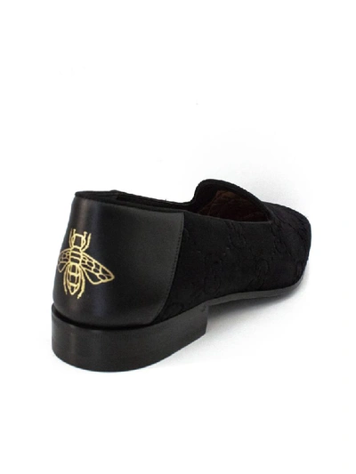 Shop Gucci Black Gg Velvet Loafer. In Nero