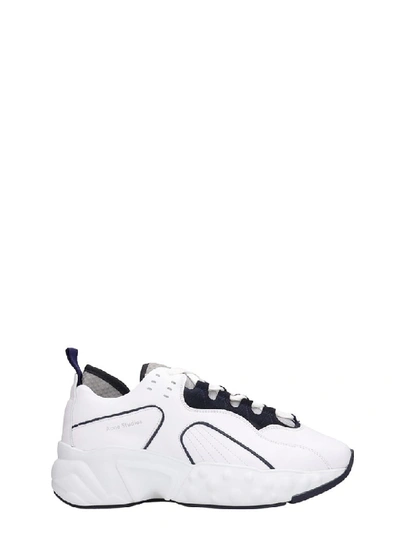 Shop Acne Studios White Leather Rockaway Sneakers