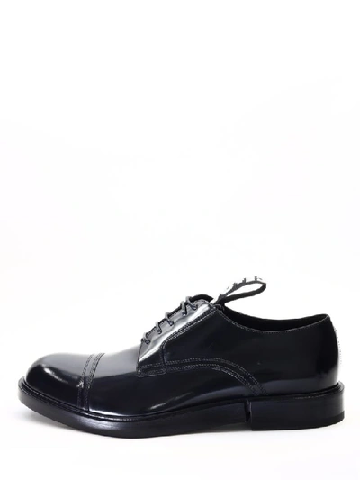 Shop Dolce & Gabbana Derby In Brushed Leather In Black