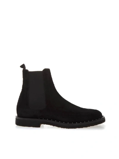 Shop Valentino Black Suede Beatle Boots