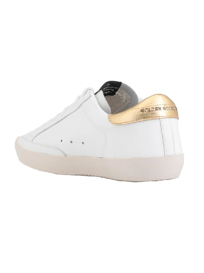 Shop Golden Goose Superstar Sneaker In White-gold Lettering