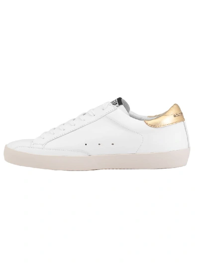 Shop Golden Goose Superstar Sneaker In White-gold Lettering