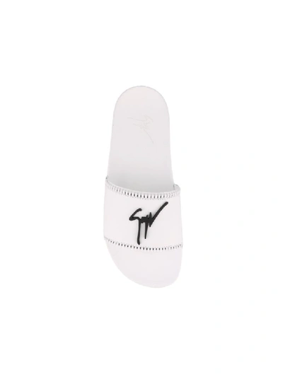 Shop Giuseppe Zanotti Slide Sandals In White