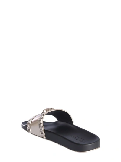 Shop Versace Slide Sandals In Oro