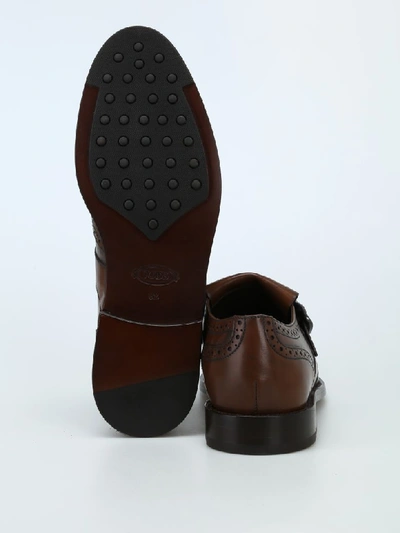 Shop Tod's Monk Strap In Leather In Brown