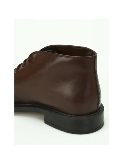 Shop Tod's Leather Desert Boots In Brown