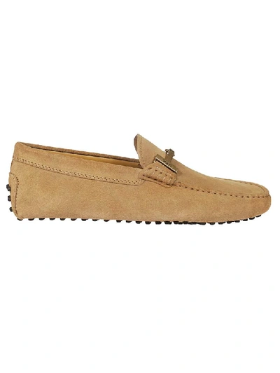 Shop Tod's Double T Loafers In Brown