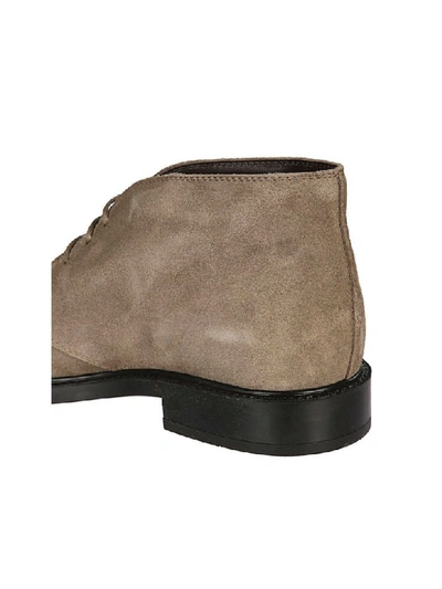 Shop Tod's Short Ankle Boot In Suede In Beige