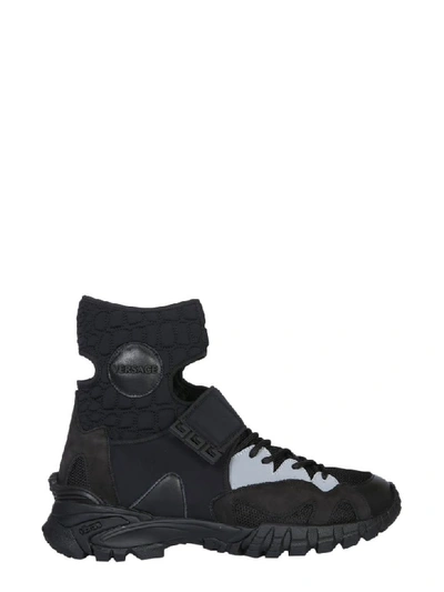 Shop Versace Zeus Sneakers With Vibram Sole In Nero