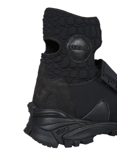 Shop Versace Zeus Sneakers With Vibram Sole In Nero