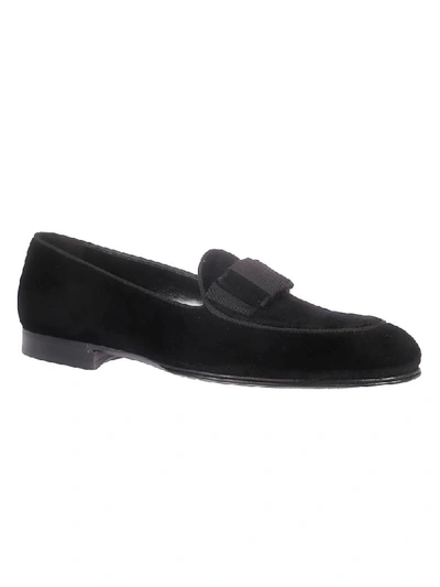 Shop Dolce & Gabbana Bow Tie Loafers In Black